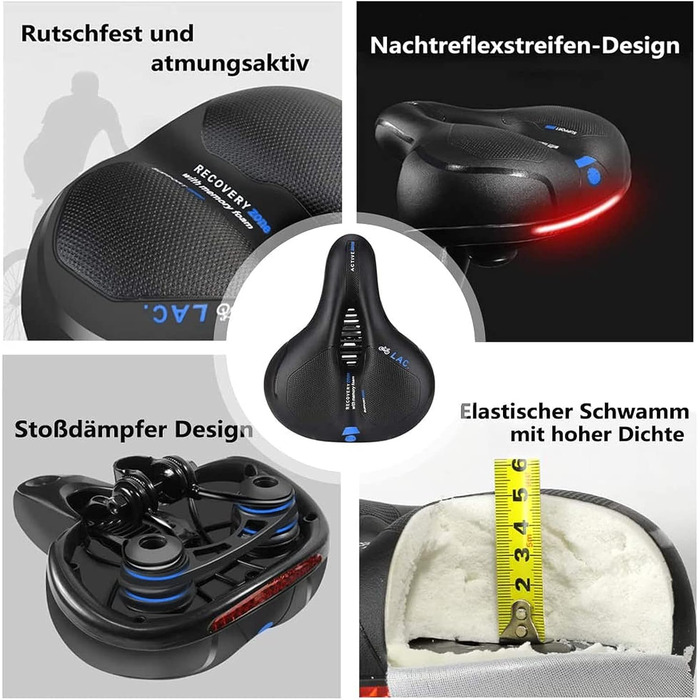 Велосипедне сідло Lachesis: комфортне, гелеве, з гелевою подушкою, для чоловіків та жінок, підходить для гірських, шосейних та трекінгових велосипедів, блакитне