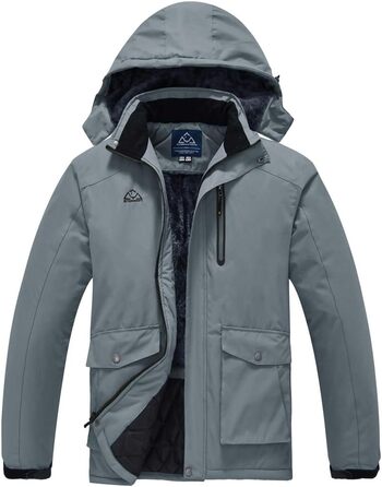 Чоловіча зимова куртка для туризму та активного відпочинку з капюшоном (Сірий, XL)