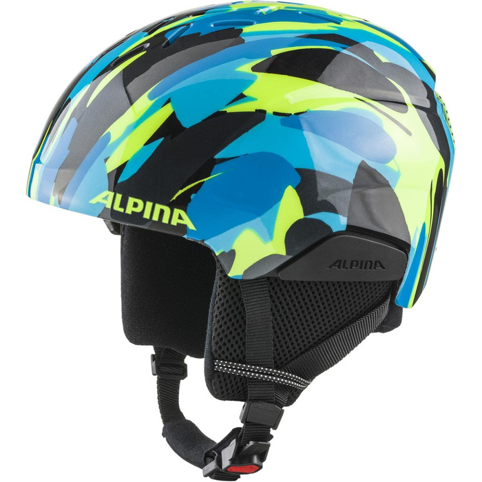 Гірськолижна маска ALPINA PANOMA MAG. Q з незапотіваючими, ударостійкими змінними лінзами OTG, 100% UV-захист, для дорослих, неон-синьо-зелена, 46-51 см
