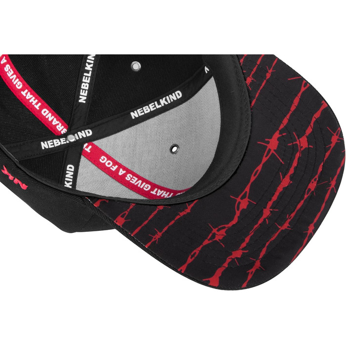 Кепка-снэпбек Nebelkind Unisex з принтом «Колючий дріт», регульована бейсболка в стилі streetwear з прямим козирком, чорна
