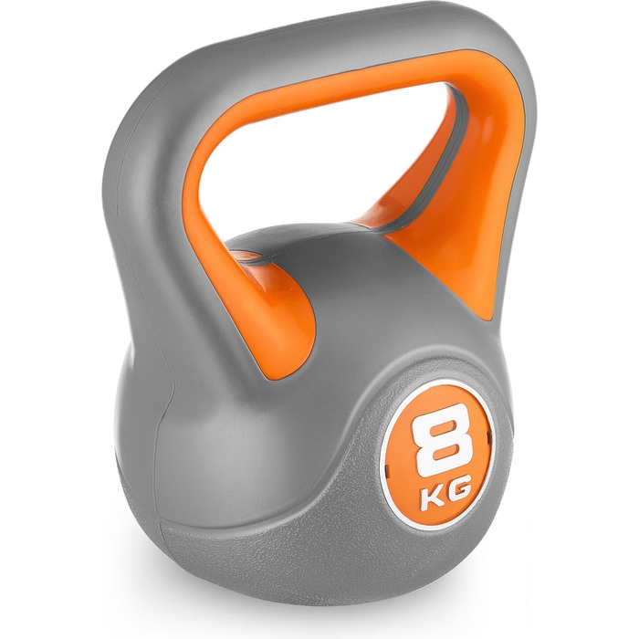 Гиря Gymtek 8 кг, ергономічна ручка, для силових тренувань, фітнесу, домашнього спортзалу, помаранчева