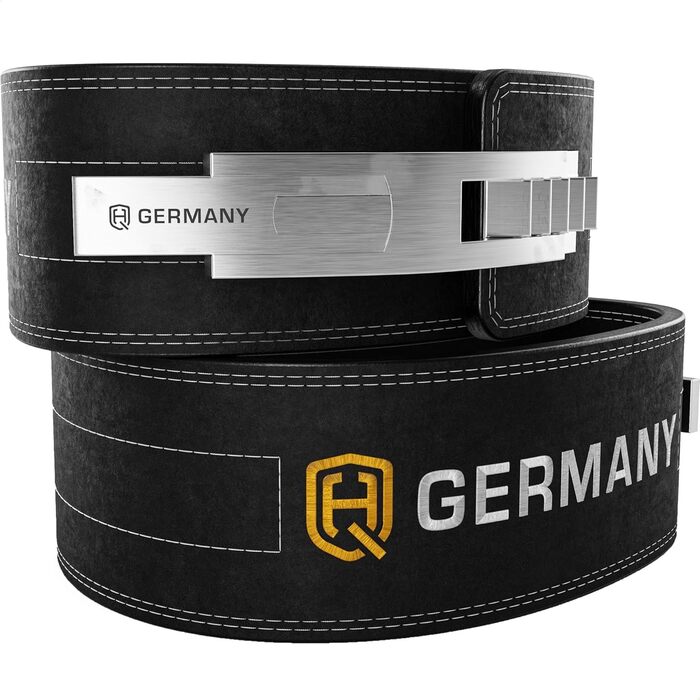 Пояс для пауерліфтингу HQ Germany, натуральна шкіра, нержавіюча сталь, розміри S/M/L