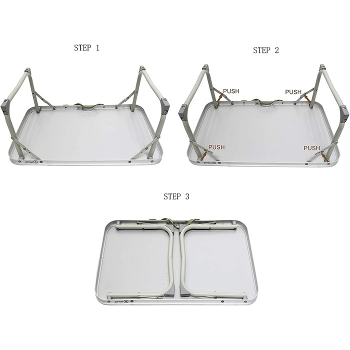 Складаний столик для кемпінгу Homecall зі сталі та MDF-плити, 56 x 34 x 24 см
