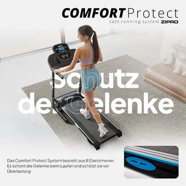 Біговий тренажер Zipro Tekno з нахилом, до 14 км/год, LCD дисплей, для дому, до 120 кг, двигун 1.5-2.5 PS