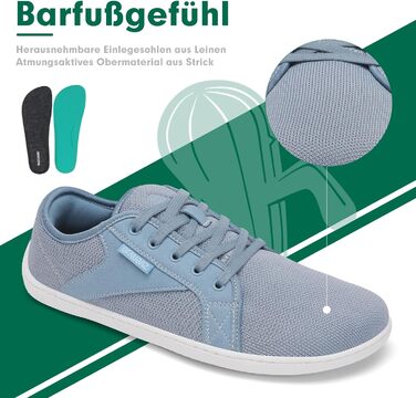 В'язані босижні черевики SAGUARO Unisex з широкою передньою частиною та без підйому, Luck Ⅰ, розмір 36-48 (38 EU, блакитний)