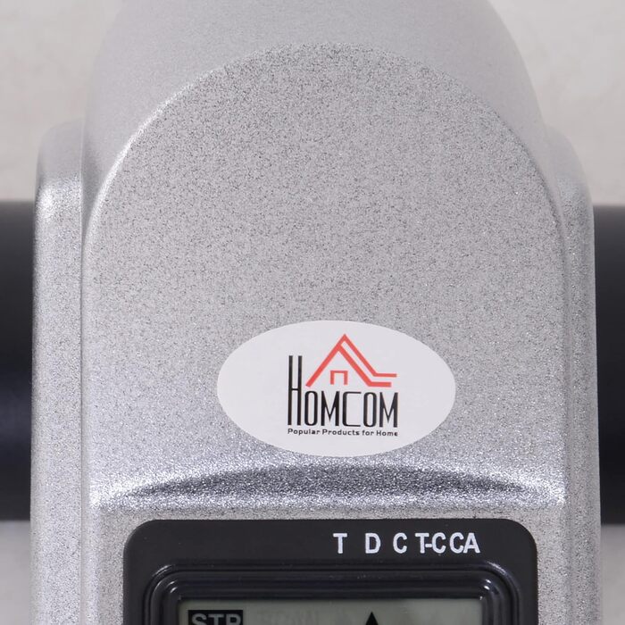 Міні велотренажер HOMCOM з LCD-дисплеєм, сріблястий, чавун, 35x40x31 см, педальний тренажер для дому