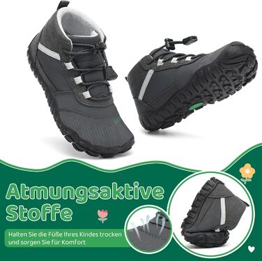 Дитячі шкарпетки-спортивні (Barfußschuhe) Saguaro для трекінгу та хайкінгу, легкі, м'які, дихаючі, антиковзкі, розмір 24-36 (34 EU), сірі