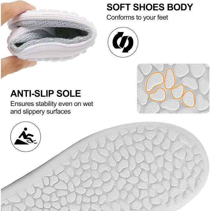 Легкі босоніжки Merdoo для чоловіків та жінок: зручні сліпони, спортивні та туристичні кросівки, дихаючі, антиковзкі, розмір 37-45 EU, сірий колір