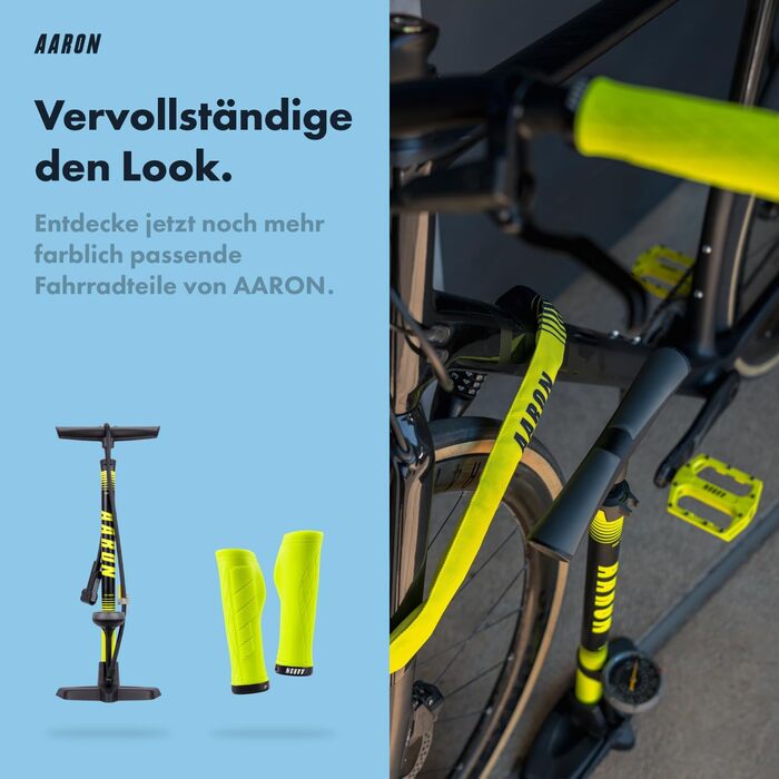 Замок для велосипеда AARON Lock One з 5-значним кодом, сталевий ланцюговий замок, високий рівень захисту, підходить для E-bike, MTB, Trekking, Tour, Road bike (Жовтий)