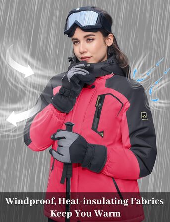 Жіноча зимова куртка MAGCOMSEN: тепла флісова парка, софтшелл для сноуборду та гірськолижного спорту, рожевого кольору, водонепроникна та вітрозахисна