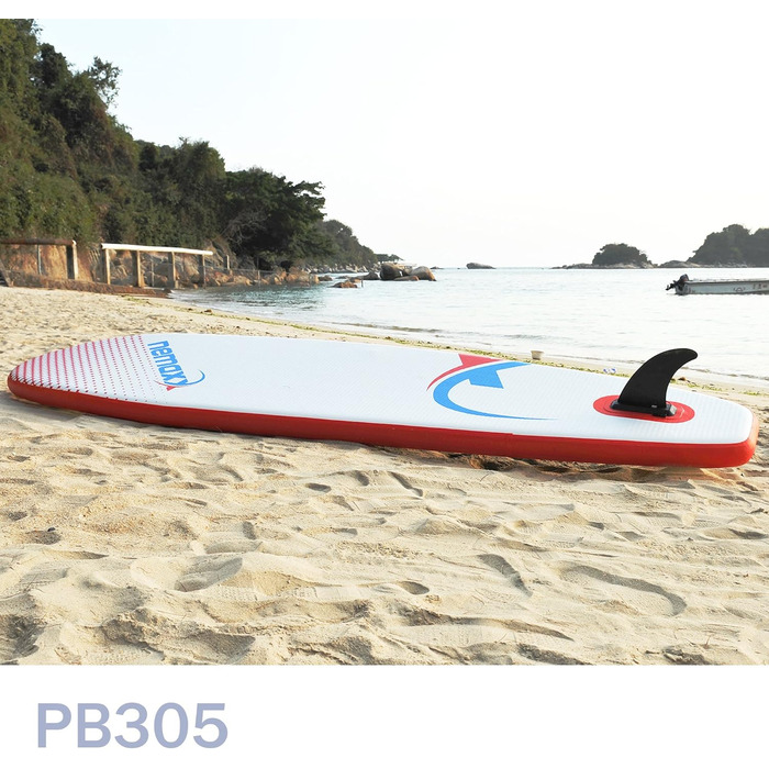 Надувна SUP-дошка Nemaxx 305x76x10 см, червоно-синя, для веслування стоячи