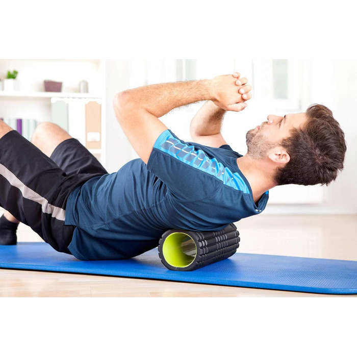Фасціальна ролика DoYourFitness 34x14 см, середньої жорсткості, для масажу та розслаблення м'язів, піна, масажна фітнес-ролика