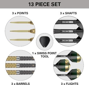 Дротики Target Darts Cult Envy 90% вольфрамові з сталевим вістрям, набір Swiss Point