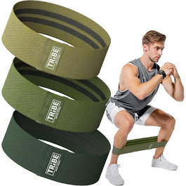 Еластичні гумки для фітнесу - гумки для сідниць Booty Bands для жінок та чоловіків - набір еластичних гумок для вправ - гумки для ніг та сідниць, Military Green