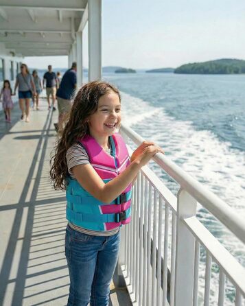 Owntop Плавальна жилетка для дітей та підлітків, регульована, з трьохточковим ременем безпеки, легка, для каякінгу, плавання, риболовлі, снорклінгу (Рожева, M)