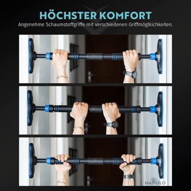 Турнік для дверного прорізу MAMOLO 65-100 см | Без свердління | Висока стабільність | Сучасний дизайн