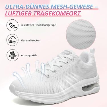 Жіночі кросівки Laufschuhe для бігу та фітнесу з повітряною амортизацією, білі (39 EU)