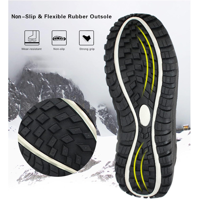 Чоловічі зимові чоботи Winter, з підкладкою з хутра, теплі, водонепроникні, розмір 44 EU, чорний колір