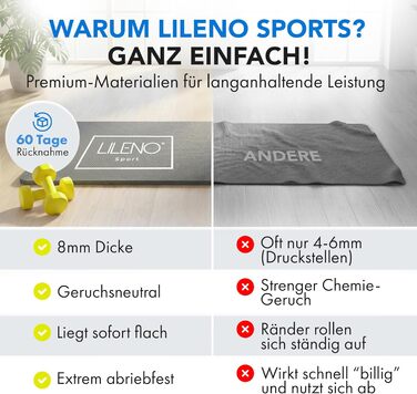 Килимок захисний під тренажер LILENO SPORTS 8 мм - для бігової доріжки, велотренажера, еліпсоїда, йоги 70x130 см