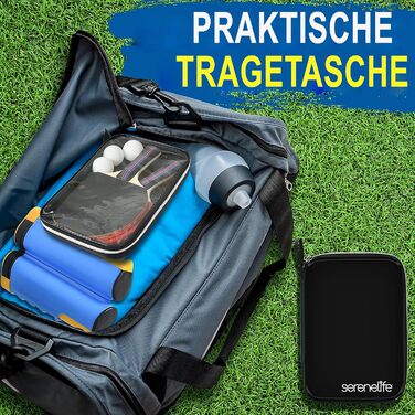 Набір для настільного тенісу SereneLife: 2 ракетки, 3 м'ячі, регульована сітка, сумка, для гри в приміщенні та на вулиці