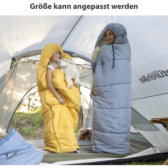Дитячий спальний мішок Naturehike C300-Gelb для кемпінгу, подорожей, весни, літа, осені - бавовняний, легкий, теплий