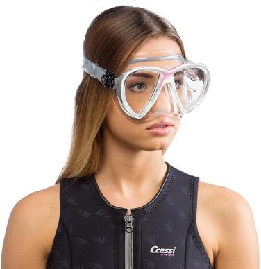 Cressi Big Eyes Evolution – інноваційна маска для дайвінгу для дорослих, прозора/синя/біла, кристалічний силікон