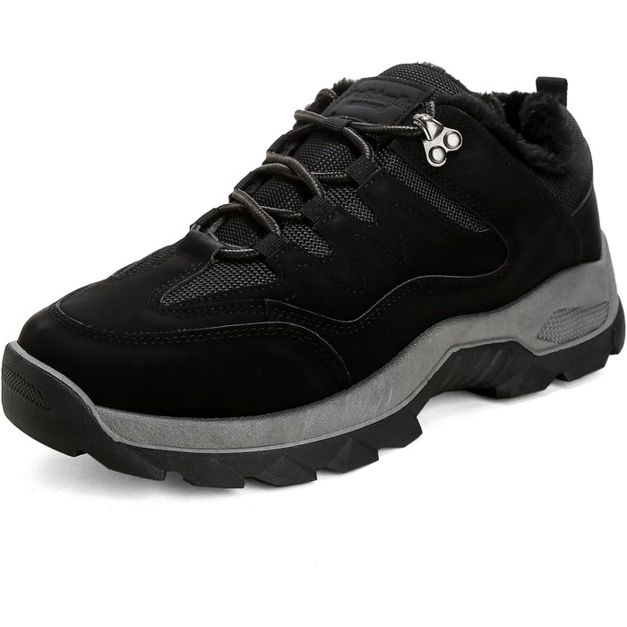 Черевики для ходьби чоловічі зимові утеплені, трекінгові черевики, зимові черевики, неслизькі, легкі, черевики для хайкінгу, зручні зимові черевики, гірські черевики, водонепроникні черевики для хайкінгу, outdoor черевики, чорні, 40 EU