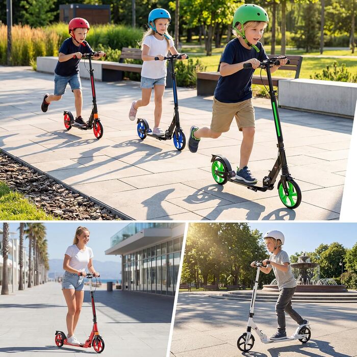 COSTWAY Розкладний електросамокат для дітей та дорослих, білий. Самокат з дзвінком, підніжкою, вантажопідйомністю 100 кг та ременем для перенесення