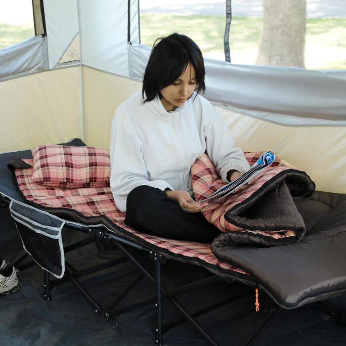 Спальний мішок REDCAMP XL з бавовни, теплий, з капюшоном, фланелевий, компактний, 3-4 сезони, для дорослих та дітей, для кемпінгу, риболовлі, зимовий, коричневий, 2lbs наповнювач