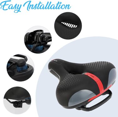 Комфортне велосипедне сідло BWBIKE з широким сидінням, амортизуючою піною Memory Foam та водонепроникним шкіряним покриттям (Рожевий)