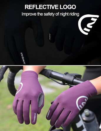 Велосипедні рукавички Inbike зимові MTB, 2 пальці, сенсорний екран, теплі, вітронепроникні, дихаючі, антиковзаючі, для катання на велосипеді, лижах, сноуборді, відпочинку IHC701 (фіолетовий, M)