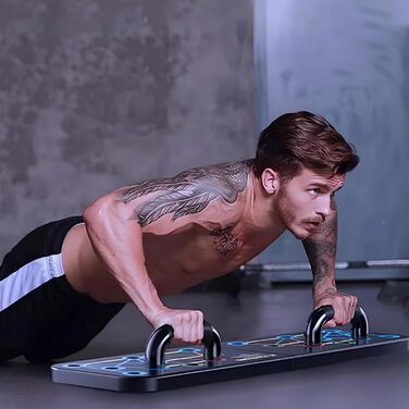 Дошка для віджимань Retoo Push up Board 13 в 1, складана та портативна, з 2 ручками для віджимань, неслизька дошка для тренування грудей для чоловіків/жінок, обладнання для домашніх тренувань