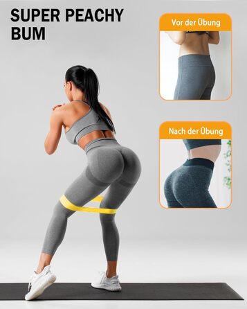 Набір еластичних стрічок для фітнесу: 9 шт. для силових тренувань, йоги та розтяжки вдома – включає тренувальний банд, турнік-стрічку, постер та сумку