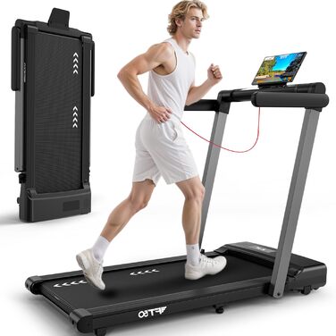 Бігова доріжка Laufband для дому складана з мотором 3.0 к.с., 1-12 км/год, 12 програм, Bluetooth, LED-дисплей, для офісу та фітнесу, макс. 12 км/год