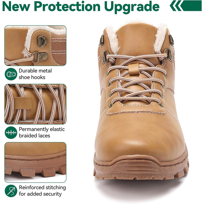 Зимові черевики для чоловіків та жінок – теплі, з підкладкою, снігоступи, легкі, неслизькі, для активного відпочинку та повсякденного носіння (39 EU, Жовтий Gb1172)