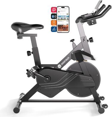 DeerRun Велотренажер з магнітним опором, фітнес-велосипед для дому, кардіотренування, ергометр, 136 кг, сірий