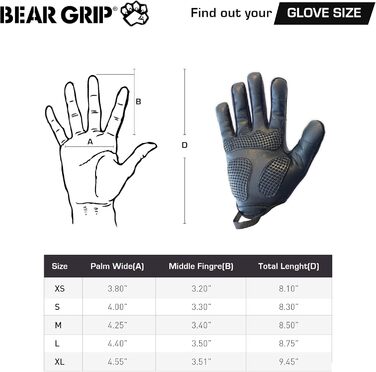 Рукавички для важкої атлетики BEAR GRIP з гелевою подушкою (XL) - для тренажерного залу, бодібілдингу, кросфіту, велоспорту