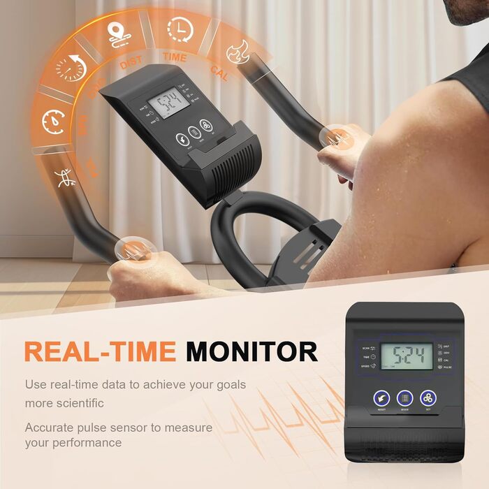 Кітопа: Розумний велотренажер з Bluetooth, LCD-монітором та регульованим опором. Макс. вага користувача: 150 кг, колір - блакитний