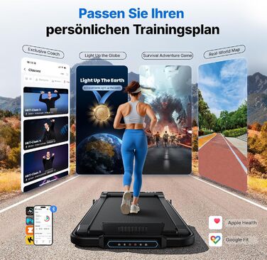 MERACH Walking Pad - біговий доріжки 3-в-1 для дому та офісу, регулювання нахилу 0-6%, швидкість 0-12 км/год, тиха робота 45dB, LED дисплей