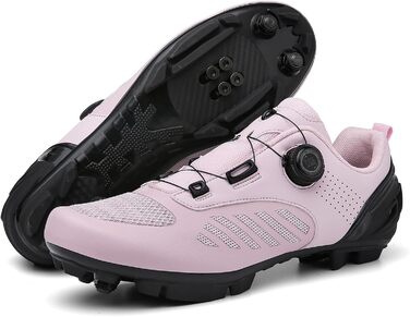 NGARY Велосипедні черевики MTB для жінок, дихаючі черевики для гірського велосипеда, сумісні з SPD 2 болти з клітами, черевики для велоспорту на відкритому повітрі, розмір 40 EU