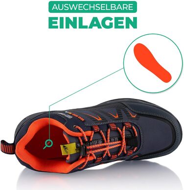 Трекінгові черевики Softshell для жінок та чоловіків. Розмір 43 EU, темно-синій та помаранчевий кольори