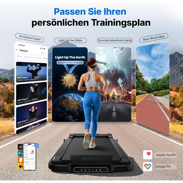 MERACH Walking Pad - біговий доріжки 3-в-1 для дому та офісу, регулювання нахилу 0-6%, швидкість 0-12 км/год, тиха робота 45dB, LED дисплей