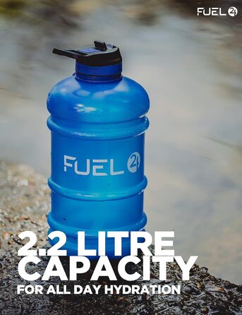Спортивна пляшка для води Fuel24 Jug 2,2 л з трубочкою та кришкою, BPA-free, посилений гнучкий матеріал, велика ємність для залу та спорту
