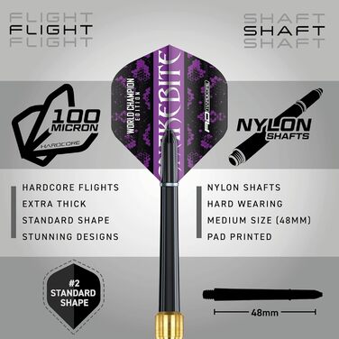 Дротики для дартсу Red Dragon Peter Wright Snakebite Brass з латуні, сталевий наконечник, фіолетові