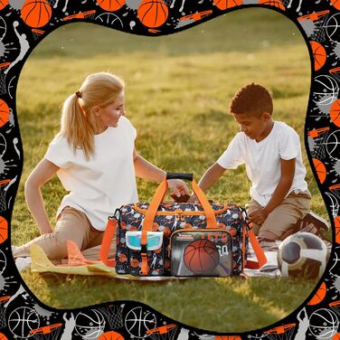 Дитяча спортивна сумка HTgroce з відділенням для взуття. Сумка для плавання, подорожей, дівчаткам. Колір: білий, серце. З баскетбольним дизайном.