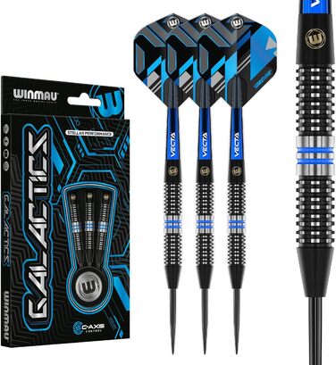 Дартс набір WINMAU Galactics 90% вольфрам, професійний, з наконечниками 18г (м'які), 24г, 26г (сталь), з оперенням та стрижнями