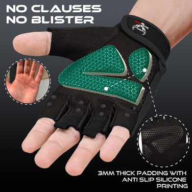 Фитнес-рукавички BEAST RAGE: дихаючі, для чоловіків та жінок, важке підняття, бодібілдинг, тренування, неслизькі, кросфіт, силові тренування, велоспорт (XL, Чорний)