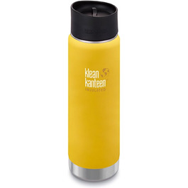Термос-пляшка Klean Kanteen Wide 591 мл, вакуумна ізоляція, Cafe Cap 2.0, Lemon Curry матова