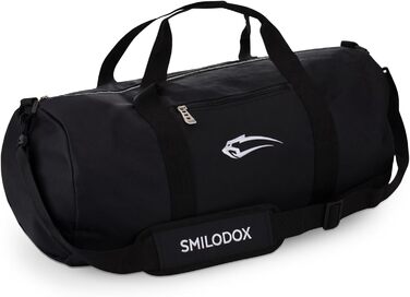 Спортивна сумка Smilodox Classic 2.0 чорна, унісекс, для тренувань, фітнесу, спортзалу та подорожей з багатьма відділеннями, ручна та плечова
