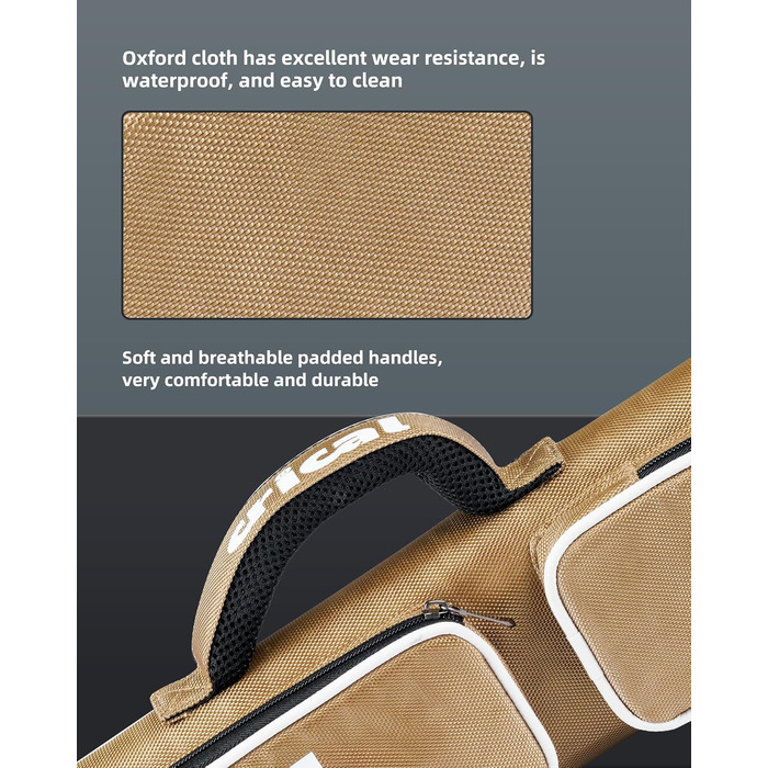 Кейс для більярдних київ CRICAL, 2 x 2 жорсткі кишені для снукеру, з штучної шкіри/оксфордської тканини, жовтий